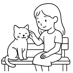 Girl and Cat