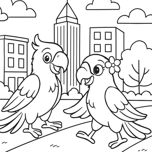 Bird exploring human city