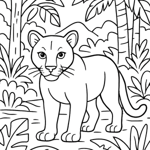 Puma in Rainforest