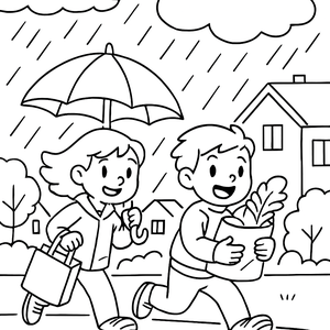 Children Caught in Rain